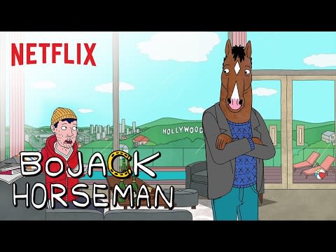 <p><em>BoJack Horseman</em> is as improbable a comedy as they come. Through its titular horse turned sitcom star turned washed-up has-been, it brilliantly skewers Hollywood culture while painting a stark, poignant portrait of depression and addiction. It doesn’t sound like much fun, we know, but somehow it’s one of the most joke-dense, ambitious comedies ever to play the game. -<em>AW</em></p><p><a class="link " href="https://www.netflix.com/title/70300800" rel="nofollow noopener" target="_blank" data-ylk="slk:Watch Now;elm:context_link;itc:0;sec:content-canvas">Watch Now</a></p><p><a href="https://www.youtube.com/watch?v=i1eJMig5Ik4" rel="nofollow noopener" target="_blank" data-ylk="slk:See the original post on Youtube;elm:context_link;itc:0;sec:content-canvas" class="link ">See the original post on Youtube</a></p>