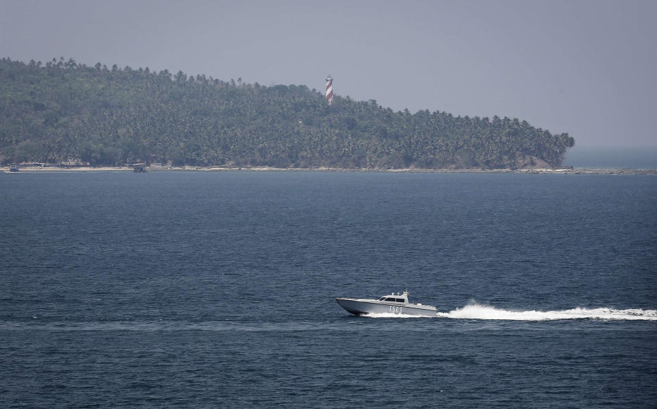 Image: An Indian Navy boat patrols in the waters of the Andaman Sea near Port Blair (Danish Siddiqui / Reuters file)