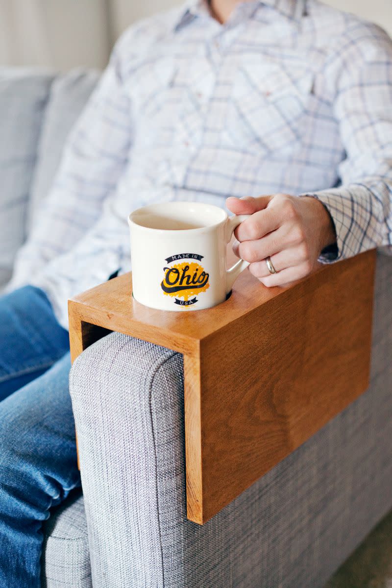 wooden sofa cup holder