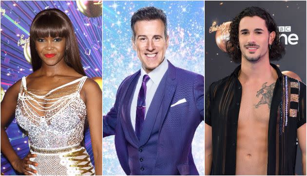 Oti Mabuse, Anton Du Beke and Graziano Di Prima (Photo: BBC/Getty)