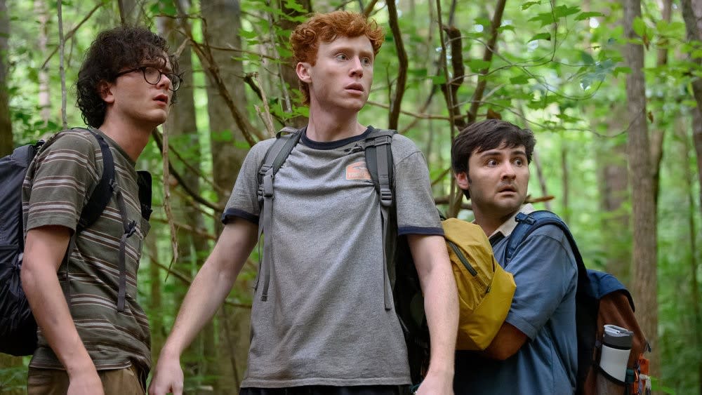  Martin Herlihy, Ben Marshall and John Higgins in Please Don't Destroy: The Treasure of Foggy Mountain. 