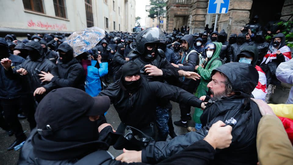 Demonstrations against the bill on Monday. - Mirian Meladze/Anadolu/Getty Images