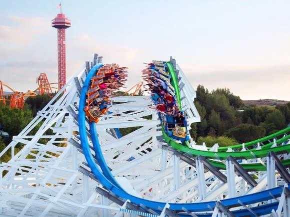 Twisted Colossus roller coaster at Six Flags Magic Mountain.