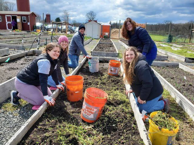 <p>Insmed</p> Insmed team members volunteer at a community garden in New Jersey on Earth Day.