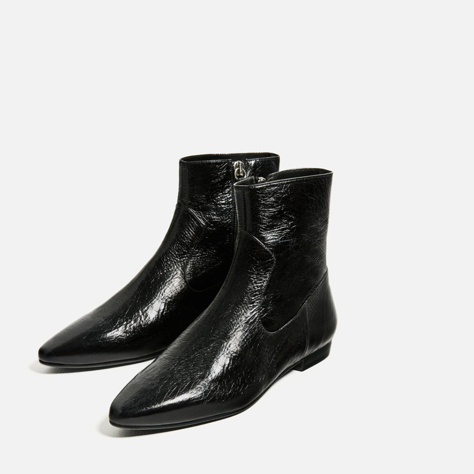 Flat Leather Boots