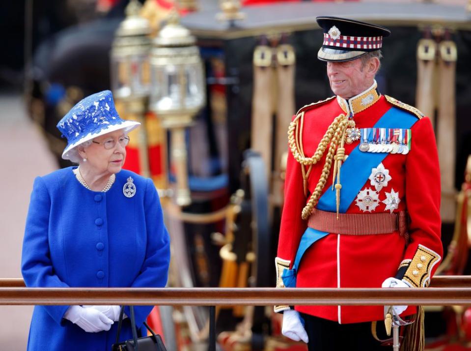 <p>During the Trooping the Colour, Edward stood alongside Queen Elizabeth when Prince Philip was unable to attend.</p>