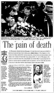 Milwaukee Journal Sentinel front page on Sunday, Feb. 29, 2004.