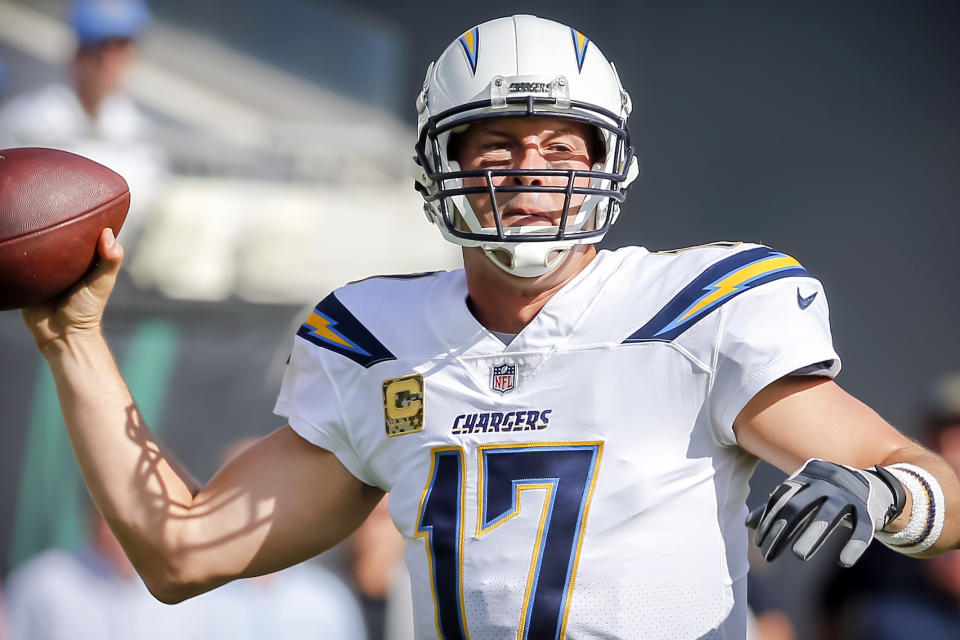 Los Angeles Chargers quarterback Philip Rivers is in the concussion protocol, the team said. (AP)