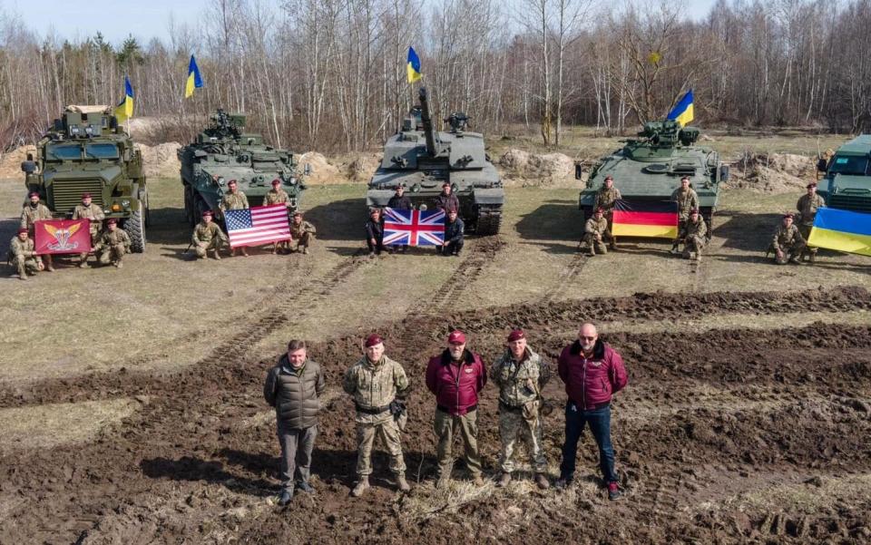 New equipment including Challenger 2 tanks, Stryker armored personnel carriers, Marder infantry fighting vehicles, Cougar MRAP vehicles and Roshel Senator armored cars - Ukraine Weapons Tracker / Twitter
