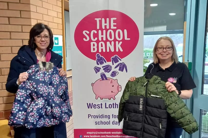 Kirstin Shemilt , left, chair of  School Bank West Lothian with  the charity Project Manager Collette Moran