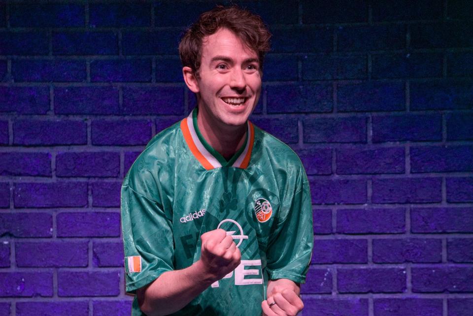 James Evans plays 23 different characters in Marie Jones’ Irish comedic drama “A Night in November” at Florida Studio Theatre. It is triggered by a World Cup qualifying match between the Republic of Ireland and Northern Ireland.