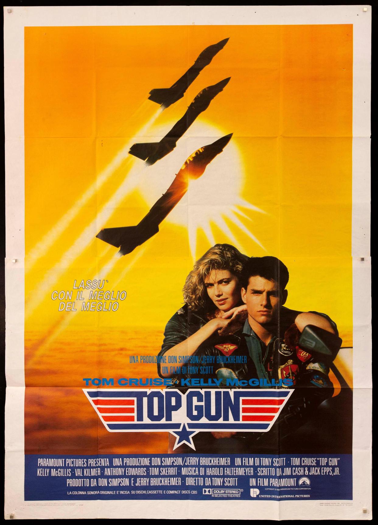 Movie poster for the 1986 film, Top Gun