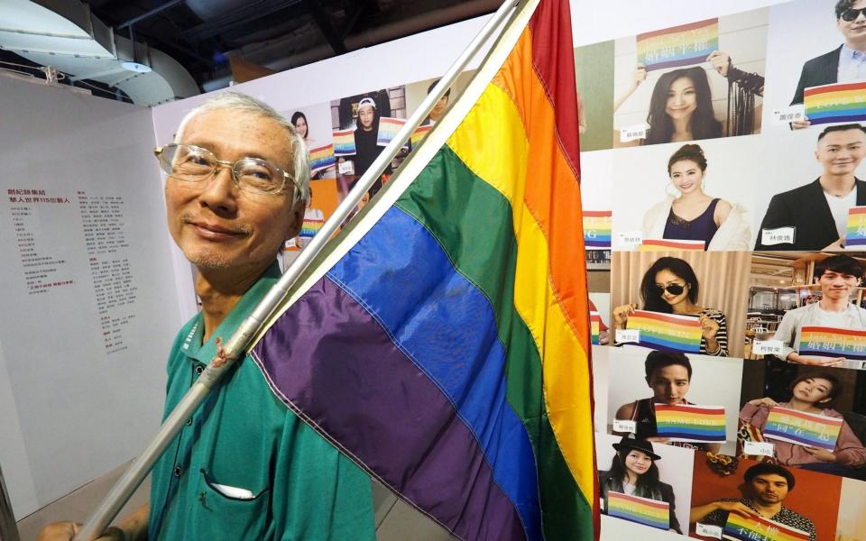 Chi Chia-wei, 58, the pioneer in Taiwan's gay rights campaign - Credit: DAVID CHANG/EPA