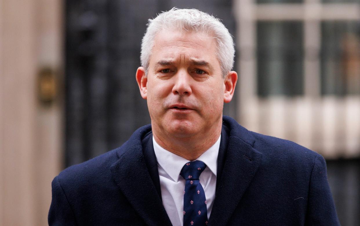 Steve Barclay, pictured outside Downing Street on Tuesday, spoke about the NHS pay review - Jamie Lorriman