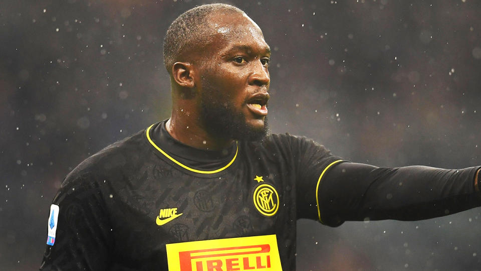 Romelu Menama Lukaku Bolingoli of FC Internazionale looks on during the Serie A match between FC Internazionale and SPAL at Stadio Giuseppe Meazza on December 1, 2019 in Milan, Italy.  (Photo by Claudio Villa - Inter/Inter via Getty Images)