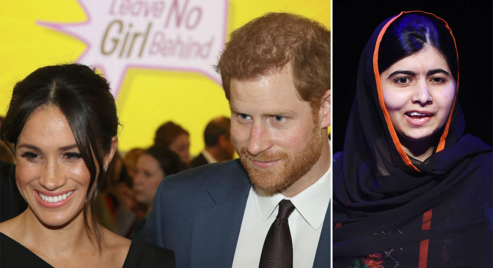 Meghan and Harry have chatted to Malala ahead of International Day of the Girl. (PA)