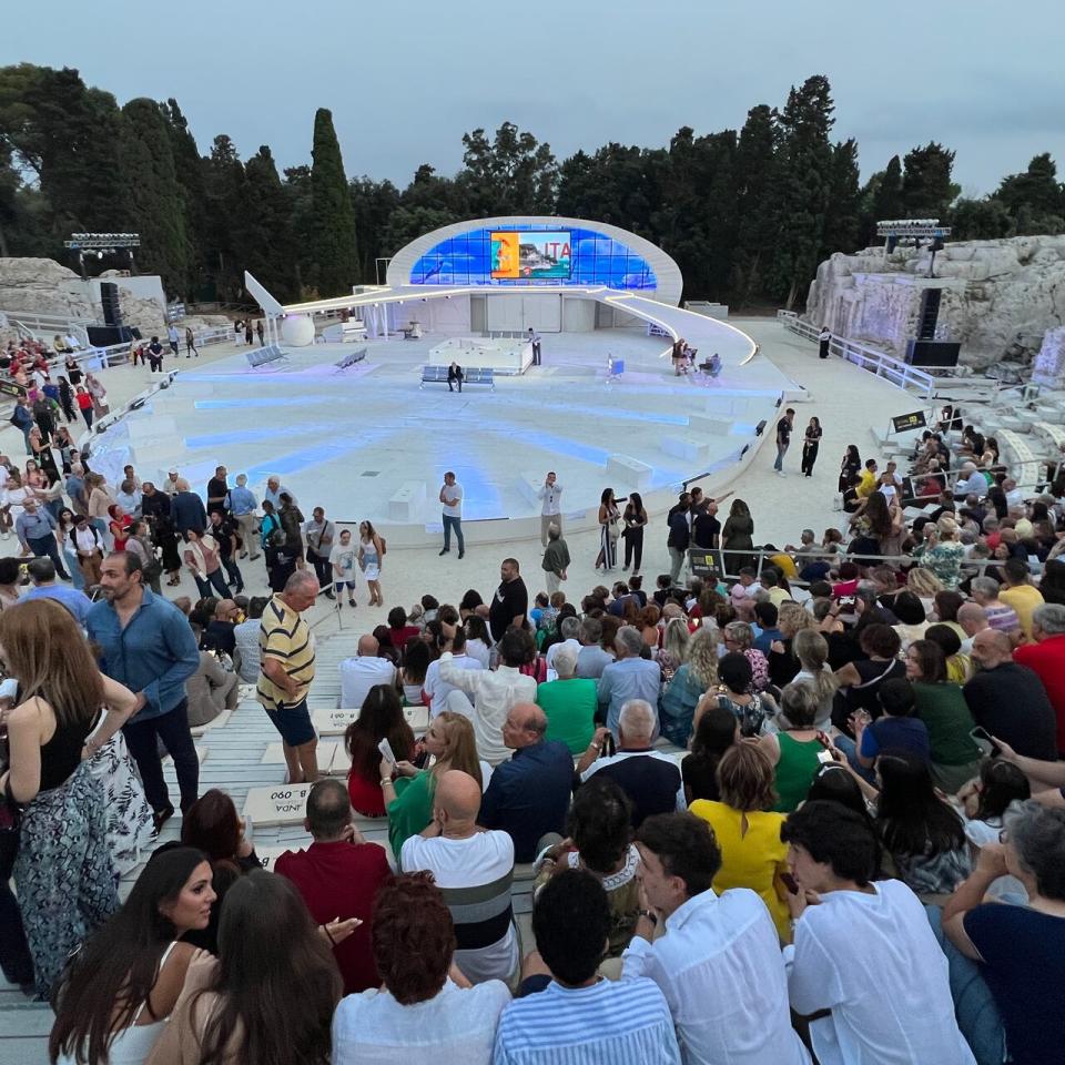 A viewing of a new version of Homer’s Odyssey called Ulysses, The Last Odyssey, a spoken-word and dance show with a haunting soundtrack by Calgary band Reuben and the Dark, is seen in Syracuse, Italy in July.