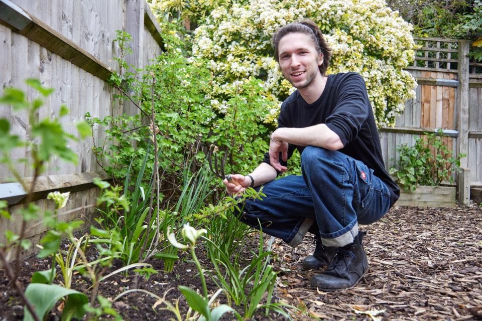 Oscar Arnell learned how to garden through volunteering (Juliet Murphy)