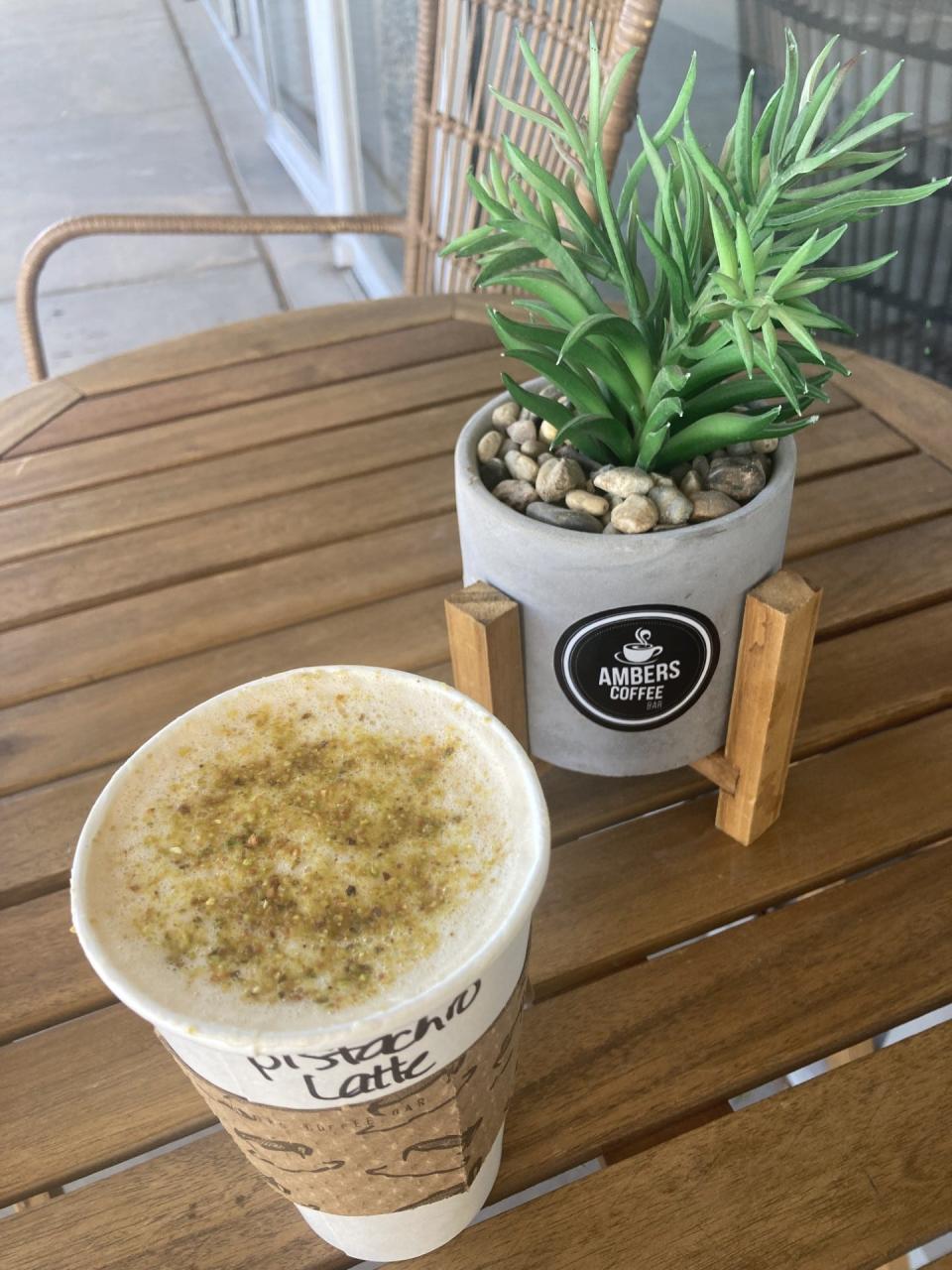 Ambers Coffee Bar in Horizon City is known for its nutty Pistachio latte.