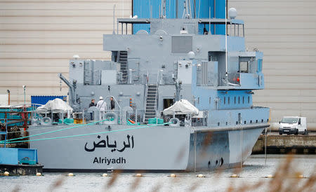 A coast guard boat "Alriyadh" for Saudi Arabia is pictured at the Luerssen Peene shipyard in Wolgast, Germany, October 23, 2018. REUTERS/Hannibal Hanschke