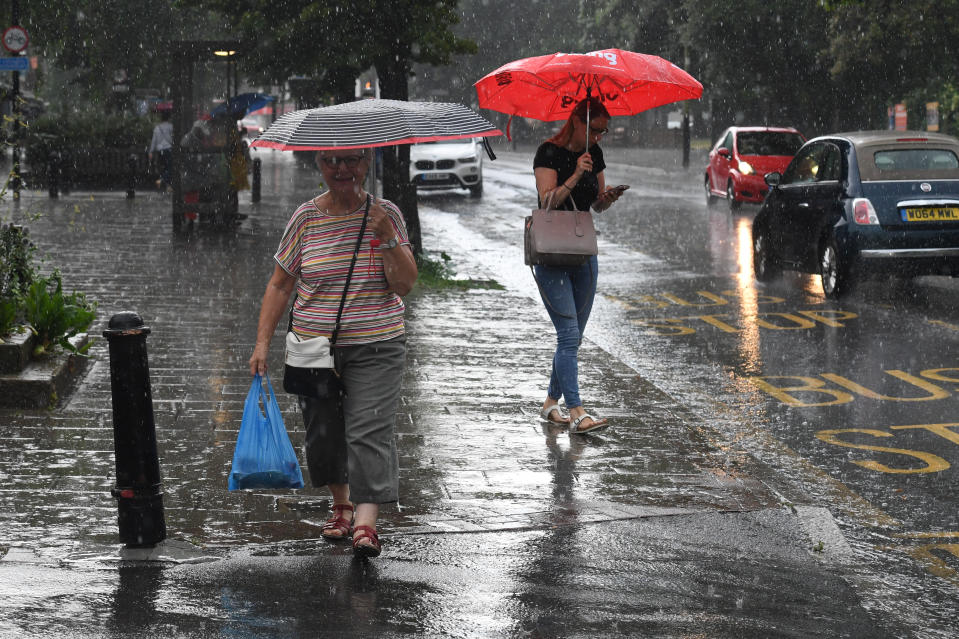 After a scorching week, Britain has now been hit by rain (Picture: PA) 