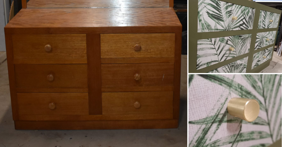 Bunnings shopper's fabulous upcycle - the dresser looks completely different. Photo: Facebook