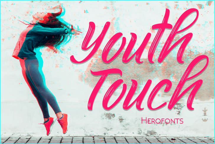 Free script fonts: sample of Youth Touch