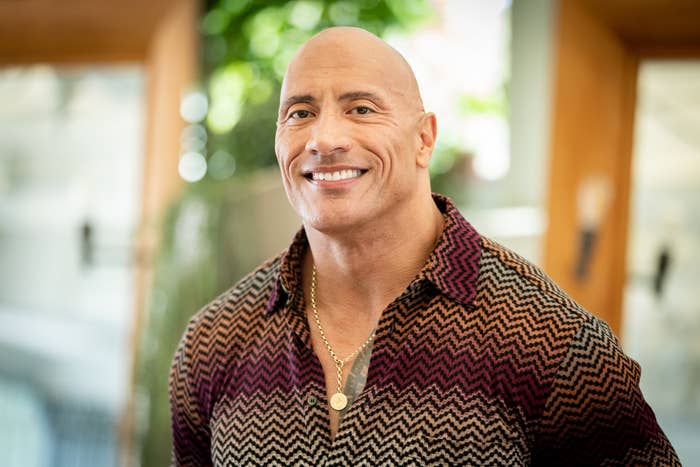 closeup of the rock smiling