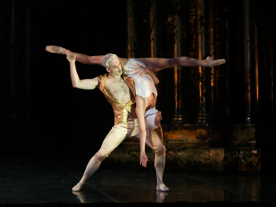 Giuliano Contadini as Casanova and Ailen Ramos Betancourt as MM in 'Casanova' at Sadler's Wells: Emma Kaulhar