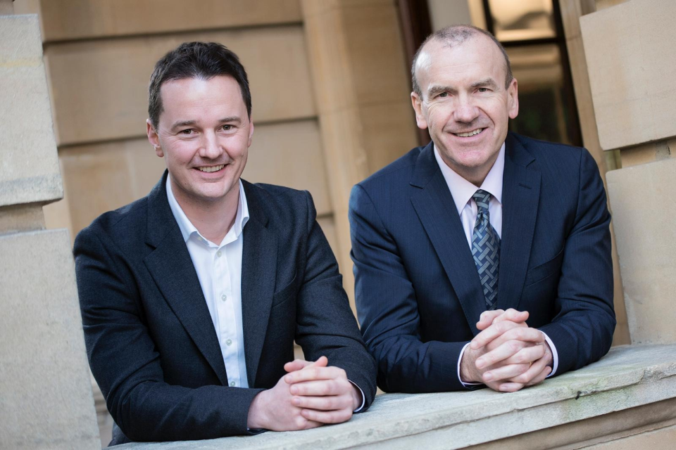 Mike Welch, left, wrote to former Tesco CEO Terry Leahy, right, asking to meet as a teenager starting out in the tyre business.