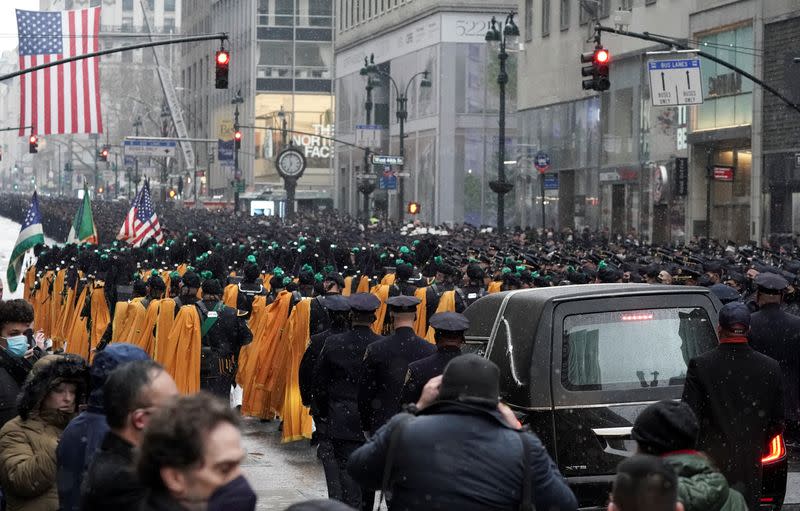 Funeral service for NYPD officer Jason Rivera in New York