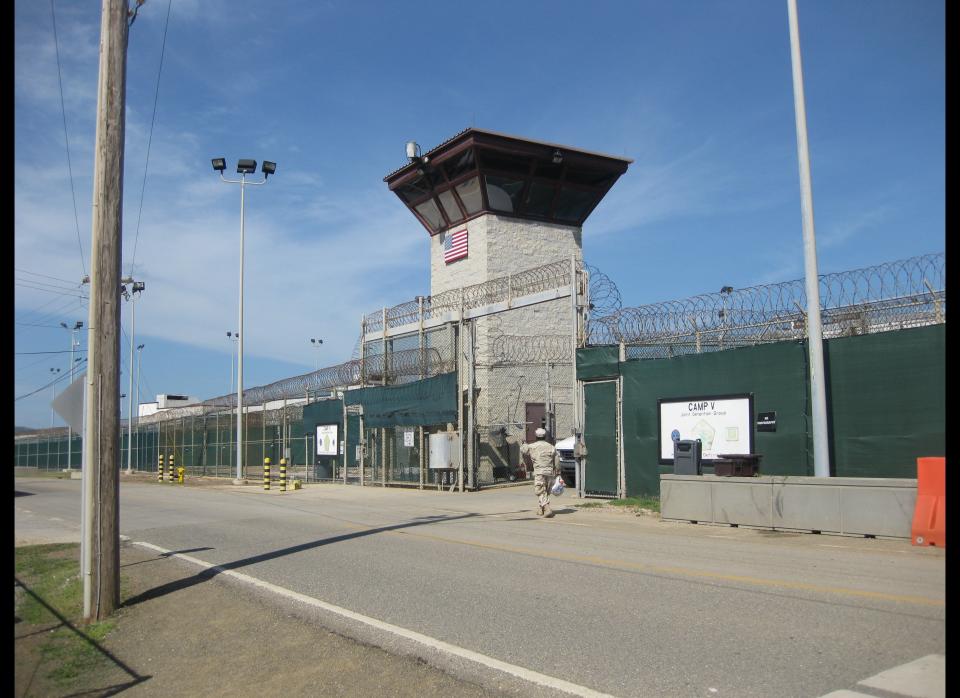 Photo reviewed by U.S. military officials shows Camp VI entrance in Guantanamo. (Virginie Montet/AFP/Getty Images)