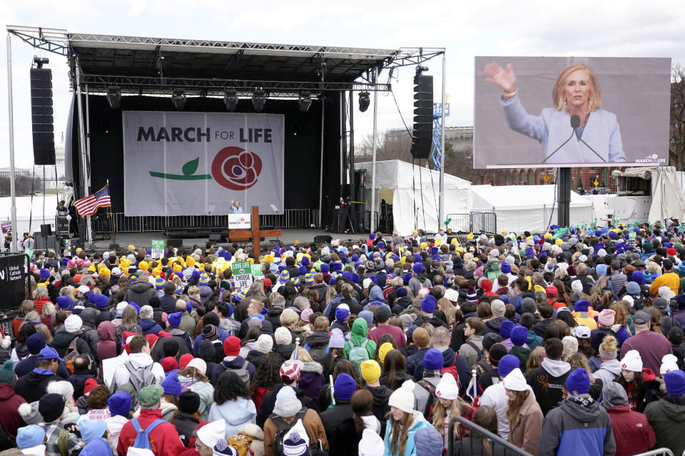 Mississippi Attorney General Lynn Fitch speaks during the March for Life rally, Friday, Jan. 20, 2023, in Washington. (AP Photo/Patrick Semansky)