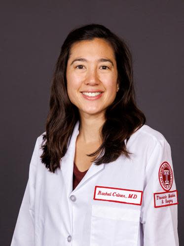 Dr. Rachel Criner, Assistant Professor, Thoracic Medicine and Surgery, Lewis Katz School of Medicine at Temple University, who specializes in pulmonology and critical care, is Michele Corcione's doctor.