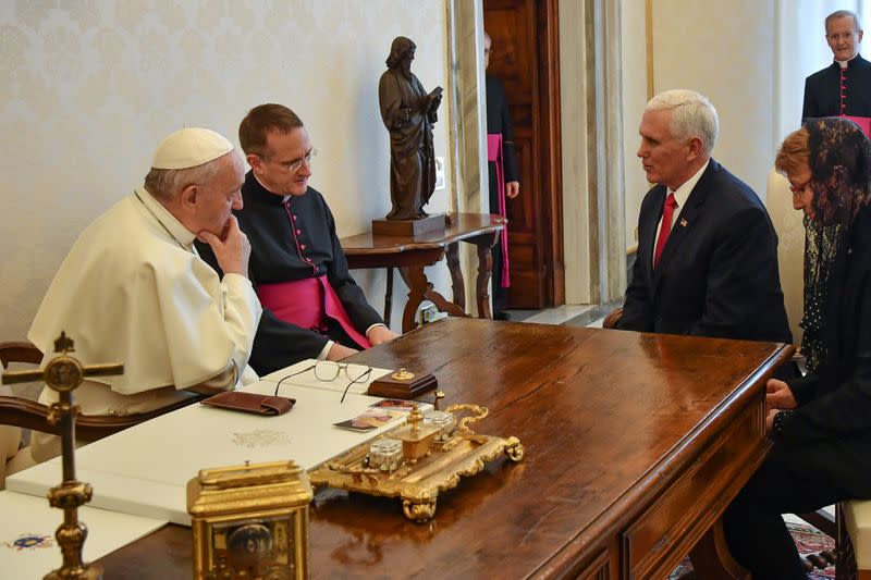 Pope Francis meets Mike Pence