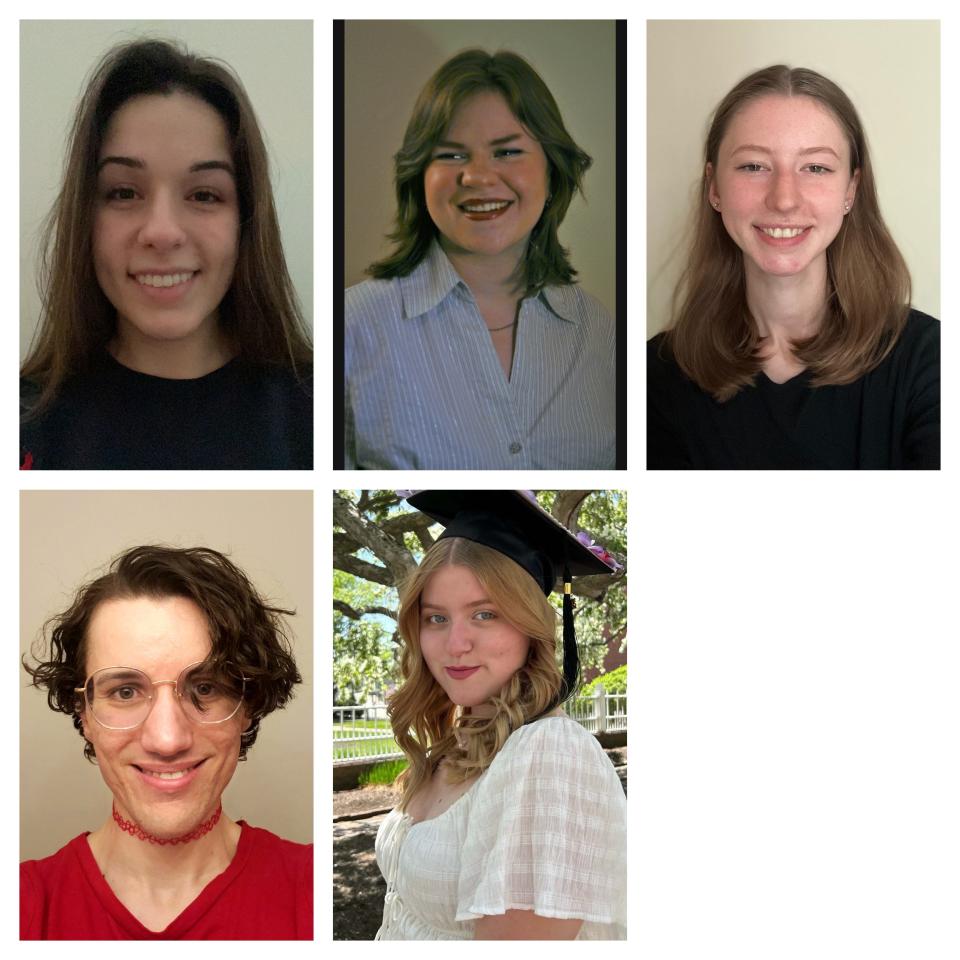 Top row from left to right are Elizabeth Hart, Mary Gubitose and Stephanie Dodson. Bottom row from left to right are Taran Cartony and Taylor Hartley.