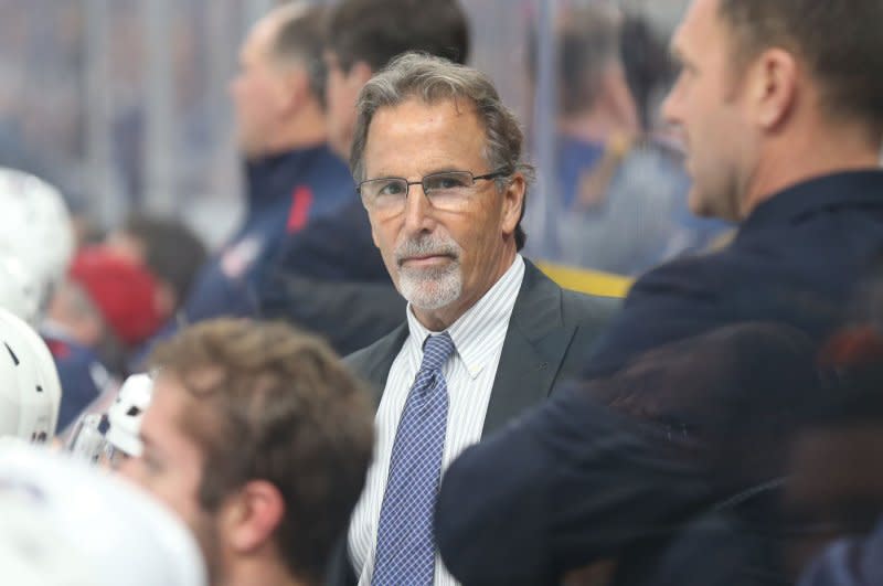 Philadelphia Flyers manager John Tortorella opted to pull his goalie in the final minutes of a season-ending loss to the Washington Capitals on Tuesday in Philadelphia. File Photo by Bill Greenblatt/UPI