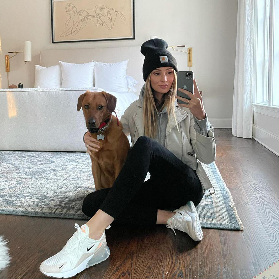 <p>"My two baby boys," the pregnant <em>Bachelor</em> alum captioned this <a href="https://people.com/home/lauren-bushnell-chris-lane-show-off-their-bedroom-retreat-in-nashville-were-very-blessed/" rel="nofollow noopener" target="_blank" data-ylk="slk:bedroom selfie;elm:context_link;itc:0;sec:content-canvas" class="link ">bedroom selfie</a>, which features her dog, Cooper, and her hidden baby bump. She and husband Chris Lane shared that they are expecting their first child together <a href="https://people.com/parents/lauren-bushnell-lane-journey-to-getting-pregnant/" rel="nofollow noopener" target="_blank" data-ylk="slk:in December;elm:context_link;itc:0;sec:content-canvas" class="link ">in December</a>. </p>