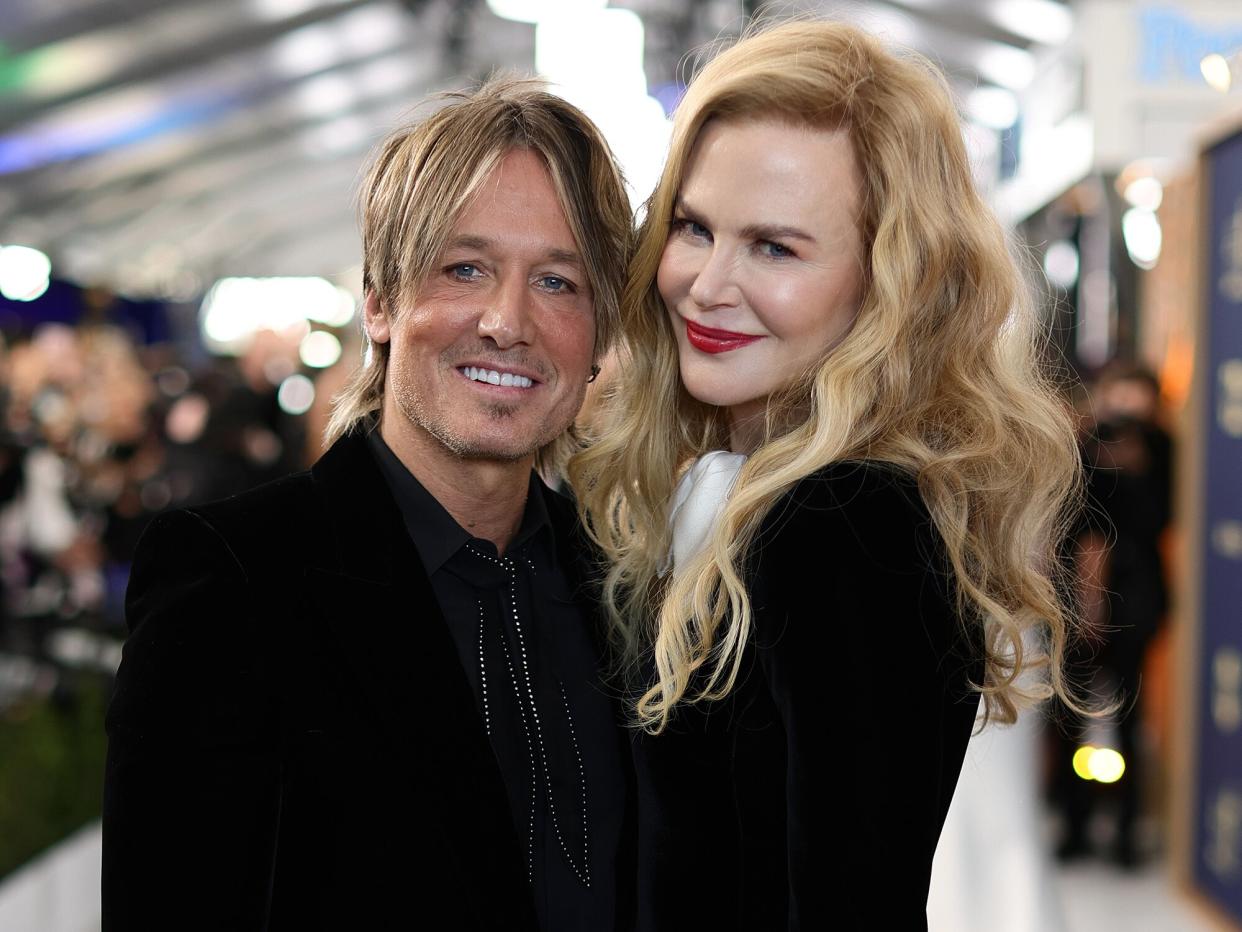 Keith Urban and Nicole Kidman attend the 28th Screen Actors Guild Awards at Barker Hangar on February 27, 2022 in Santa Monica, California