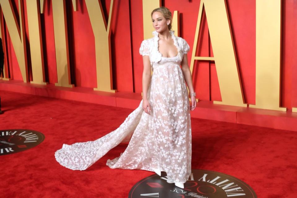 Lawrence attends the 2024 Vanity Fair Oscar Party. Getty Images