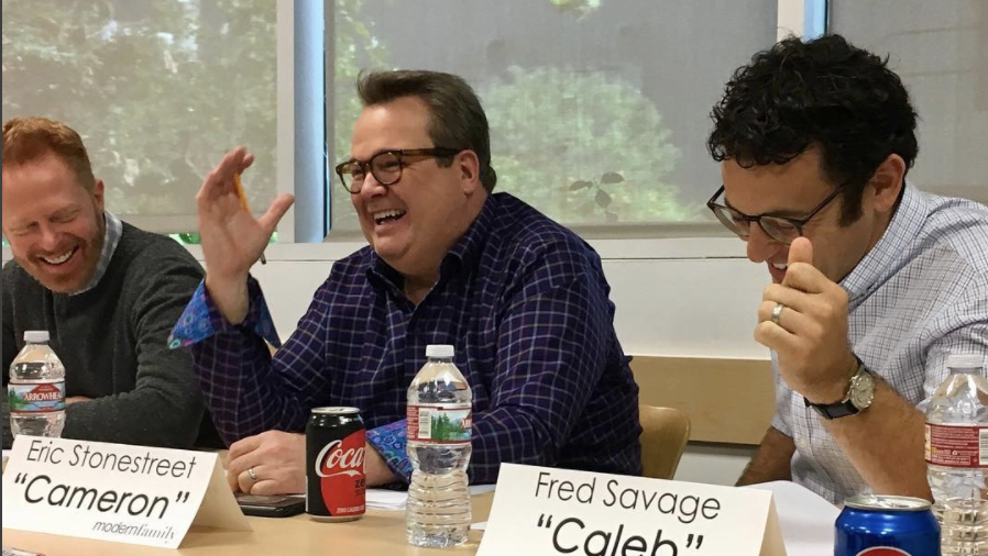 <p>“This is a picture taken by our casting director Jeff Greenberg at our 200th table read. It will air tonight,” the <em>Modern Family</em> star wrote on Wednesday. “It was never in my wildest dreams that I’d be on a Tv show for 200 episodes. I’m very appreciative and thankful for FOX studios, ABC, Steve, and Chris for giving me my opportunity to make you all laugh and for helping me surpass my wildest dreams.” (Photo: <a rel="nofollow noopener" href="https://www.instagram.com/p/BdyBkKSDfxK/?taken-by=ericstonestreet" target="_blank" data-ylk="slk:Eric Stonestreet via Instagram;elm:context_link;itc:0;sec:content-canvas" class="link ">Eric Stonestreet via Instagram</a>) </p>