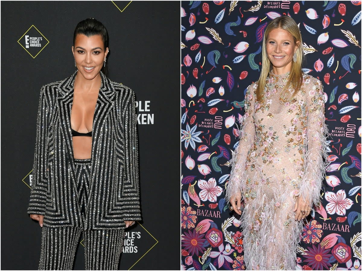Kourtney Kardashian (L) and Gwyneth Paltrow’s lifestyle brands are launching a collaboration (Getty)