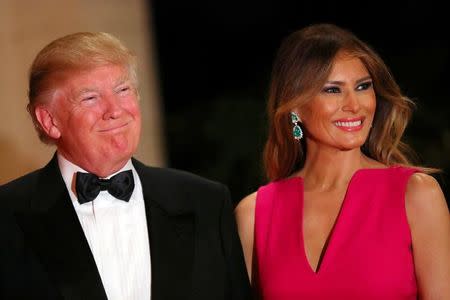 U.S. President Donald Trump and First Lady Melania Trump attend the 60th Annual Red Cross Gala at Mar-a-Lago club in Palm Beach, Florida, U.S., February 4, 2017. REUTERS/Carlos Barria