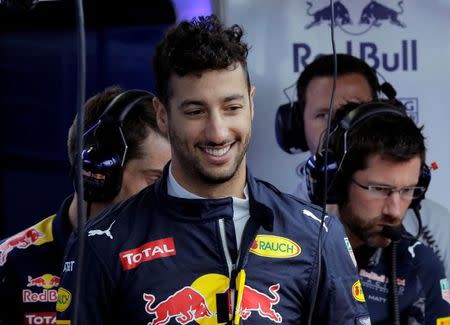 Formula One - Russian Grand Prix - Sochi, Russia - 29/4/16 - Red Bull Formula One driver Daniel Ricciardo of Australia arrives at the garage. REUTERS/Maxim Shemetov