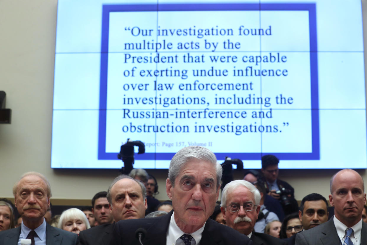 Former special counsel Robert Mueller testifies before Congress on Wednesday. (Jonathan Ernst/Reuters)