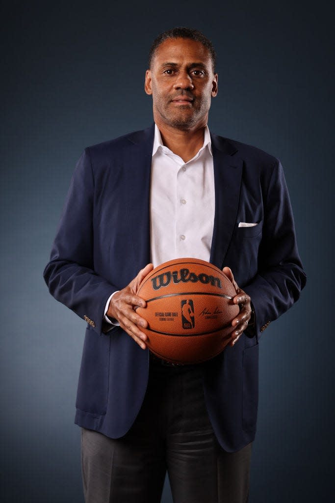 Detroit Pistons general manager Troy Weaver poses for a portrait during media day at Little Caesars Arena on Sept. 26, 2022 in Detroit.