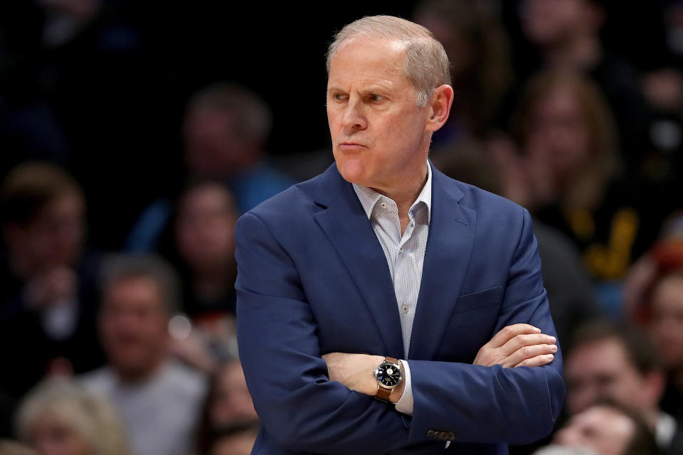 John Beilein looks on from the sidelines while coaching against the Denver Nuggets on Jan. 11, 2020 in Denver, Colorado. (Matthew Stockman/Getty)