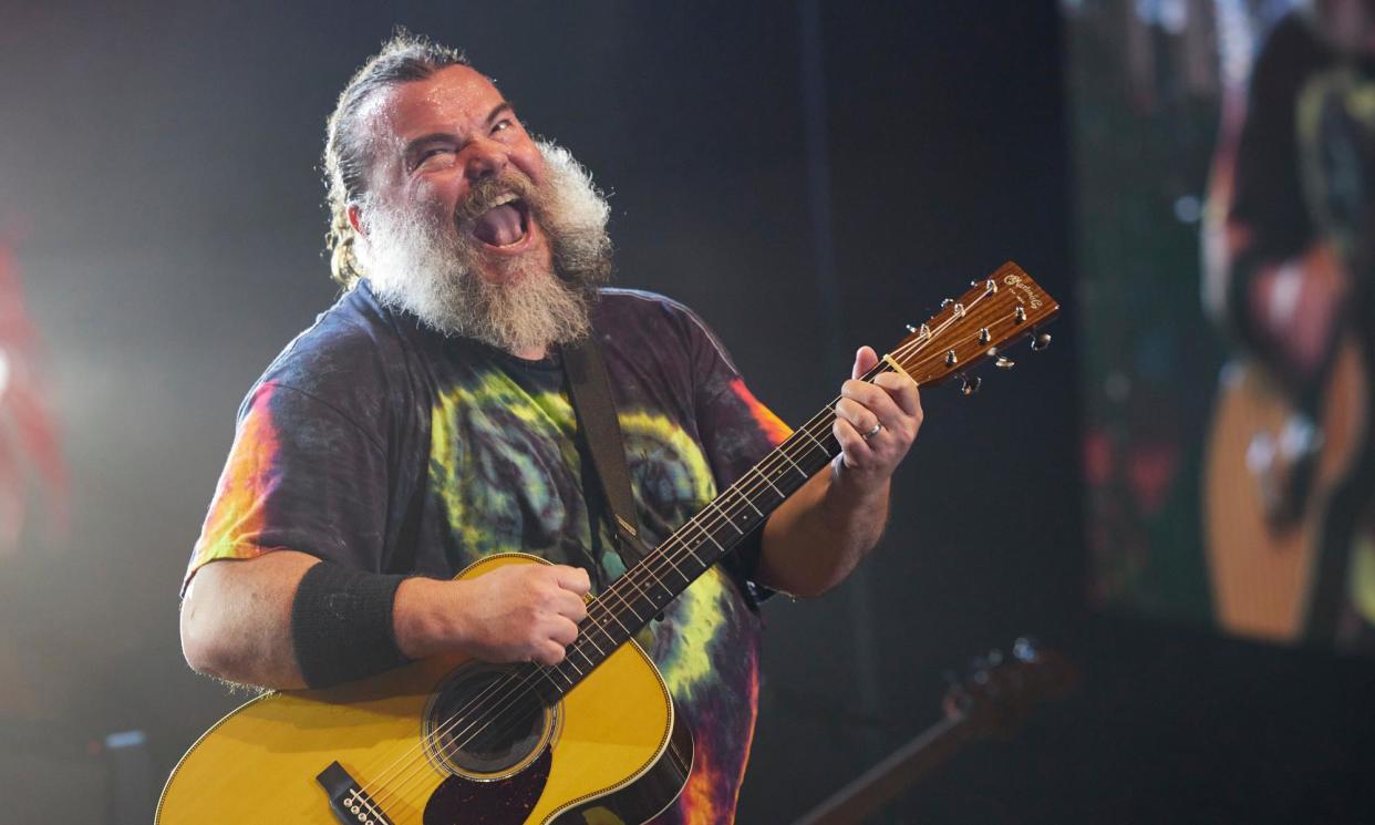<span>Operatic metal … Jack Black performing with Tenacious D at the AO Arena in Manchester.</span><span>Photograph: Christopher Thomond/The Guardian</span>