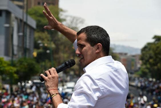 Opposition leader Juan Guaido told supporters ‘we have to remain in the streets’ (Getty)