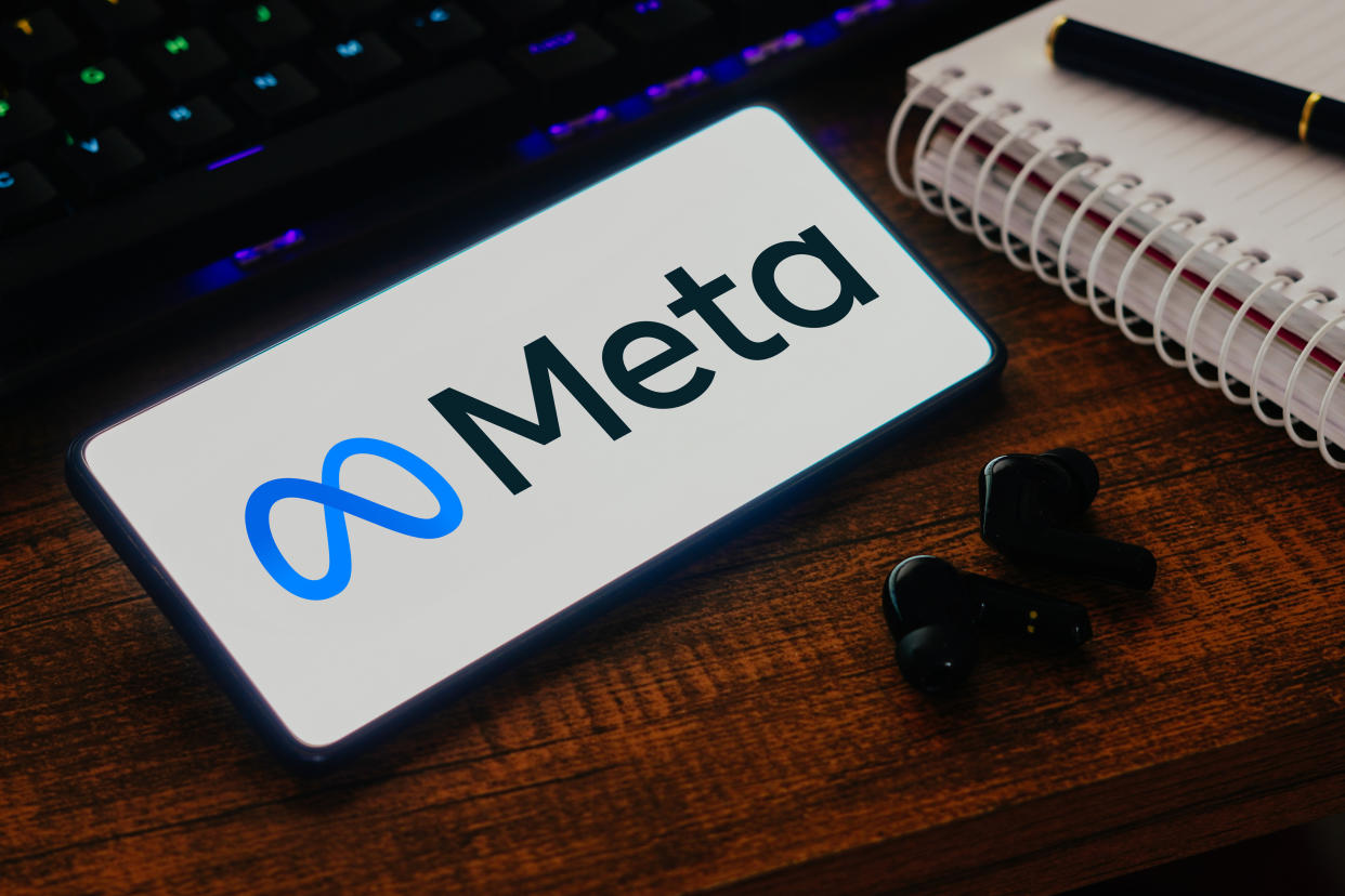 BRAZIL - 2023/10/23: In this photo illustration, the Meta Platforms logo is displayed on a smartphone screen. (Photo Illustration by Rafael Henrique/SOPA Images/LightRocket via Getty Images)